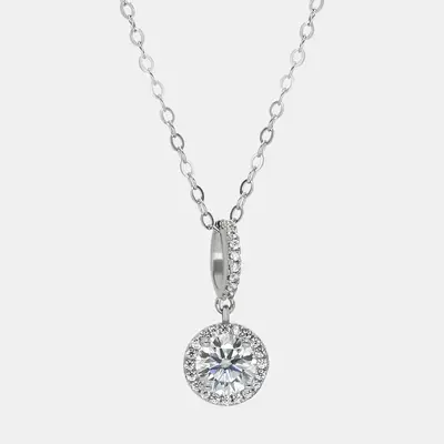 【21】1CT Round Synthetic Moissanite Necklace – Classic Elegant Jewelry for Women, Perfect for Special Occasions