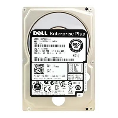 WY2TR Dell 600GB 6Gb/s SAS 10000 2.5-Inch Hard Drive