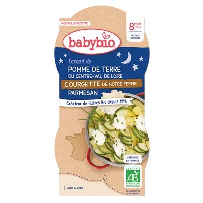Babybio Dinner Bowls - 8 + months - Potatoes, Courgettes, Parmesan - ORGANIC 2X200G