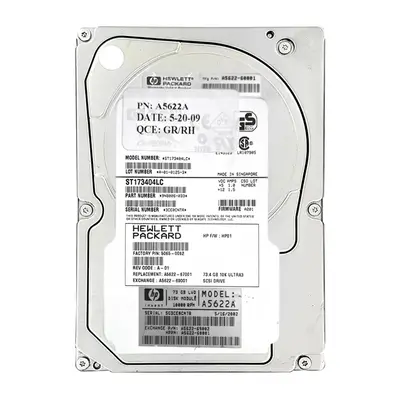 A5622-69001 HP 72.8GB Ultra-160 SCSI 10000 3.5-inch Hard Drive