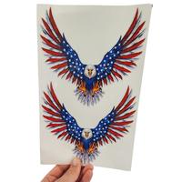 Pack of 2 Bald Eagle American Flag Sticker Decal for Vehicle Car Truck Window Bumper Wall