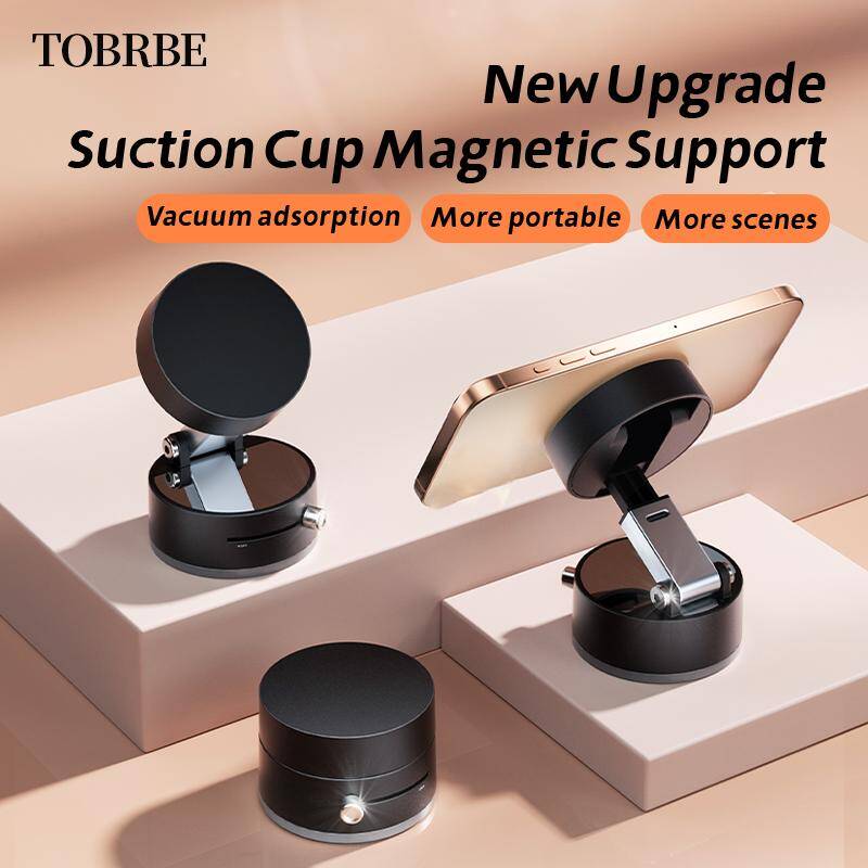 TOBRBE Magnetic Phone Car Holder, Suction Cup Holder, Manual Magnetic Vacuum Adsorption Mobile Phone Holder Cellphone Mo