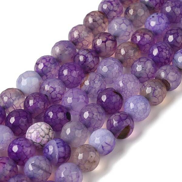Dyed & Heated Natural Dragon Veins Agate Beads Strands