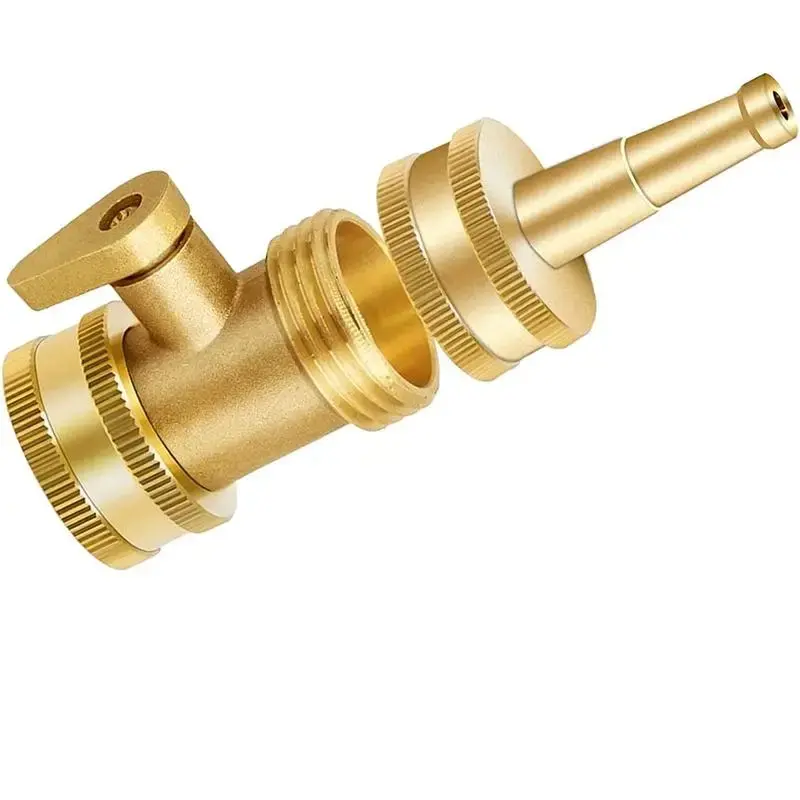 Jet Nozzle High Pressure Hose Nozzle (1 Set), Water Hose Sprayer Nozzle with Garden Hose Shutoff Valve, Solid Brass 34 GHT Co...