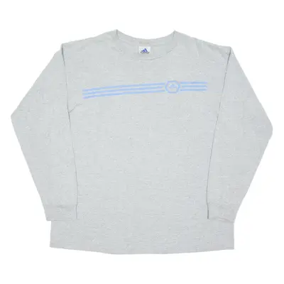ADIDAS Mens T-Shirt Grey Long Sleeve XL