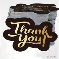 Thank You Card, 50pcs/pack Creative Thank You Card, Double Sided Thank You Card, Card Paper for Business, Office, Party, Scho...