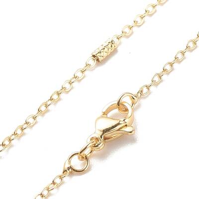 Brass Column Link and Cable Chains Necklace for Women