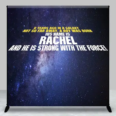 Galaxy Star Custom 8th Birthday Backdrop for Boy - Aperturee