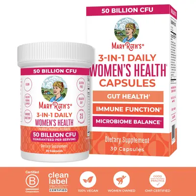 MaryRuth's 3-in-1 Daily Women's Health Capsules - Clinically Tested - Mood - Vaginal Health - Hormone & Gut Health for Women ...
