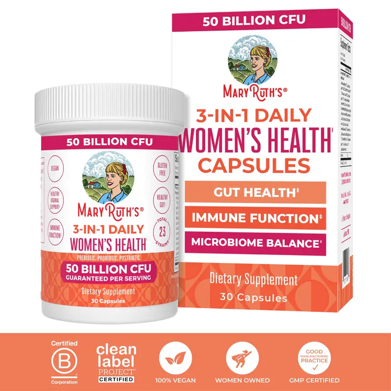 MaryRuth's 3-in-1 Daily Women's Health Capsules - Clinically Tested - Mood - Vaginal Health - Hormone & Gut Health for Women ...