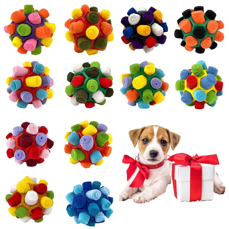 Gift For Pets, Dog Sniffing Ball, 1 Count Pet Food Snack Sniffing Ball Toy, Interactive Dog Teething Ball Toy, Dog Food Disp...