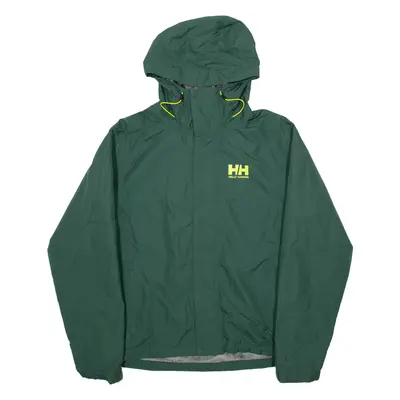 HELLY HANSEN Mesh Lined Mens Rain Jacket Green Hooded S