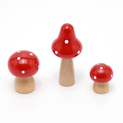 Mushroom Shape Wood Home Ornaments