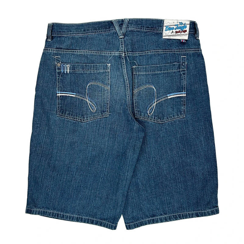 5Ive Jungle Baggy Denim Shorts - 42W 15L Blue Cotton