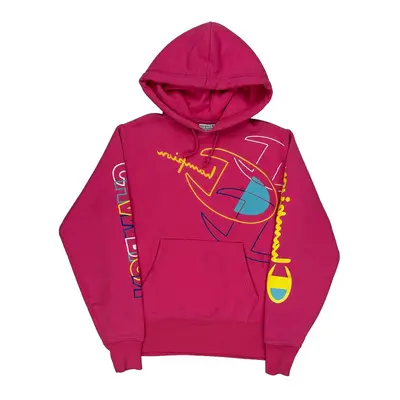 Reverse Weave Champion Graphic Hoodie - Medium Pink Cotton | Size: medium