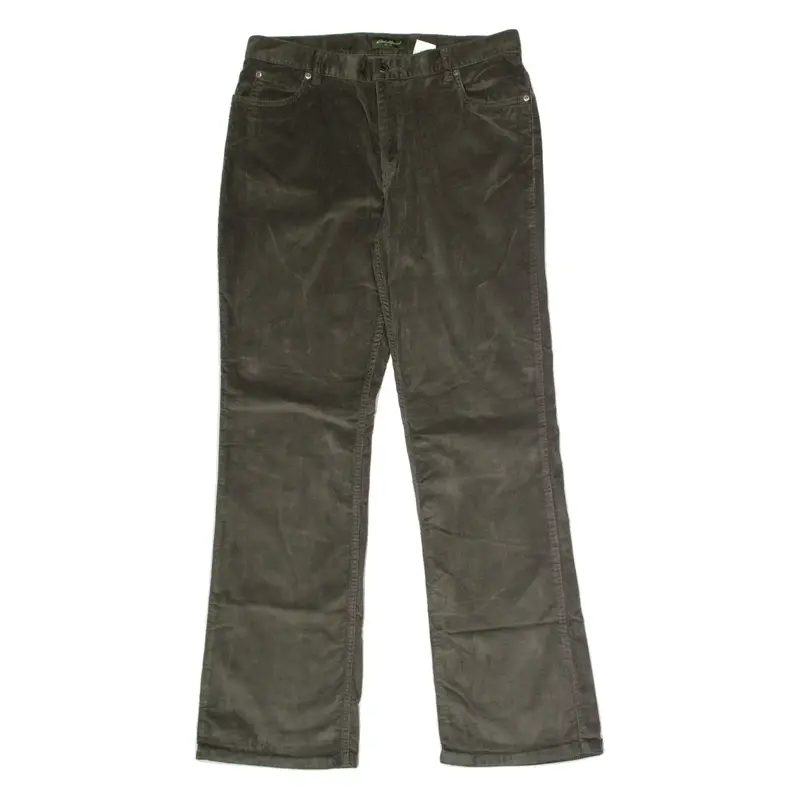 EDDIE BAUER Womens Corduroy Trousers Green Regular Flared W34 L32