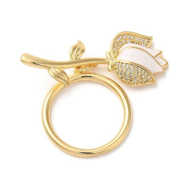 Brass Micro Pave Clear Cubic Zirconia Toggle Clasps