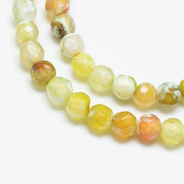Natural Fire Crackle Agate Bead Strands