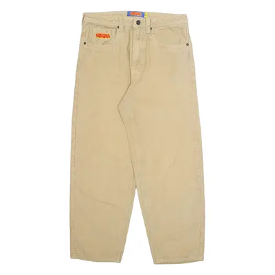 EMPYRE Womens Corduroy Trousers Beige Regular Tapered W30 L26