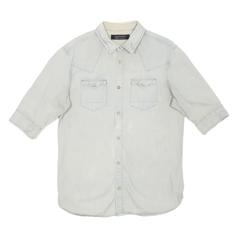 ALL SAINTS Mens Plain Shirt Grey M