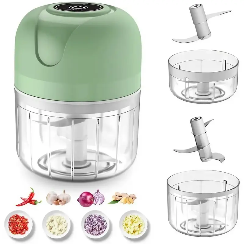 Electric Mini Garlic Chopper, 1 Count USB Rechargeable Wireless Food Chopper, Vegetable Chopper, Food Processor for Garlic, P...