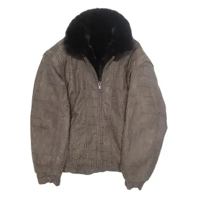 Womens Jacket Brown Crazy Pattern M