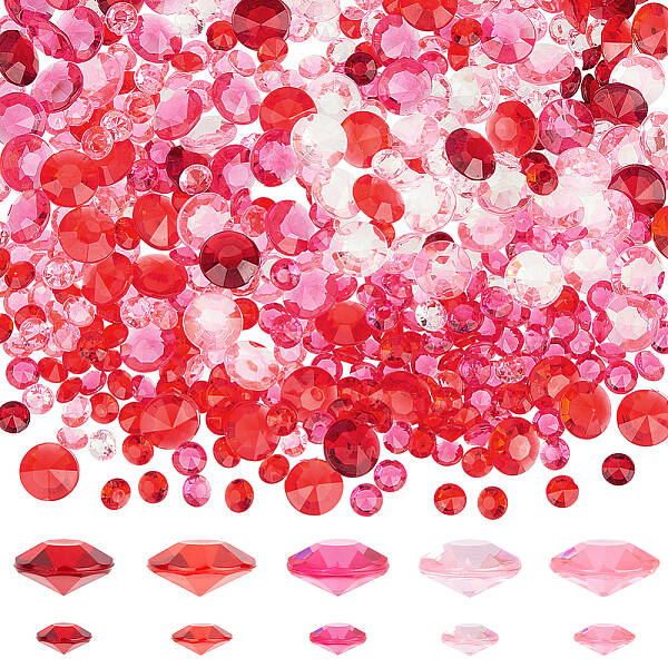 6000Pcs 10 Styles Pointed Back Acrylic Rhinestone Cabochons