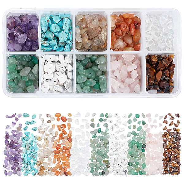 Natural & Synthetic Mixed Gemstone Chip Beads