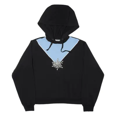 PINKO DREAM ON MOUNTAIN TOP Diamante Hoodie Black Pullover Womens M