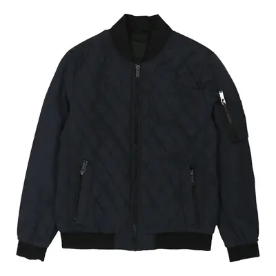 Calvin Klein Bomber Jacket - Medium Navy Polyester