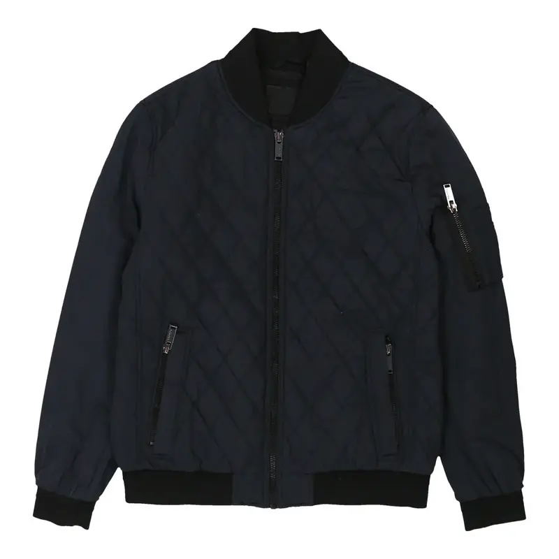 Calvin Klein Bomber Jacket - Medium Navy Polyester