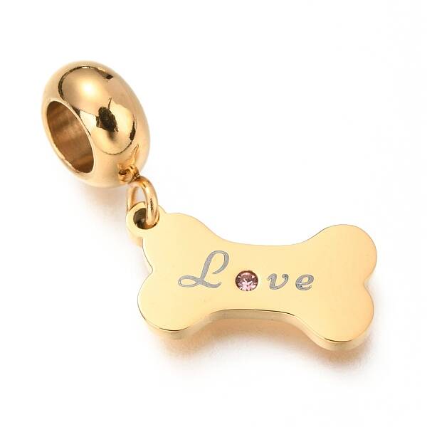 Ion Plating(IP) 304 Stainless Steel European Dangle Charms