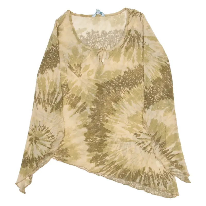 ATMOSPHERE Womens Blouse Top Green Long Sleeve Crazy Pattern UK 16