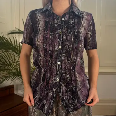 Unbranded Animal print Short Sleeve Shirt - Medium Purple Viscose