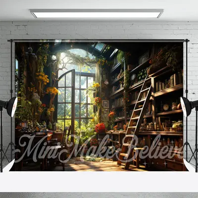 Garden Flowers Book Indoor Ladder Spring Backdrop - Aperturee