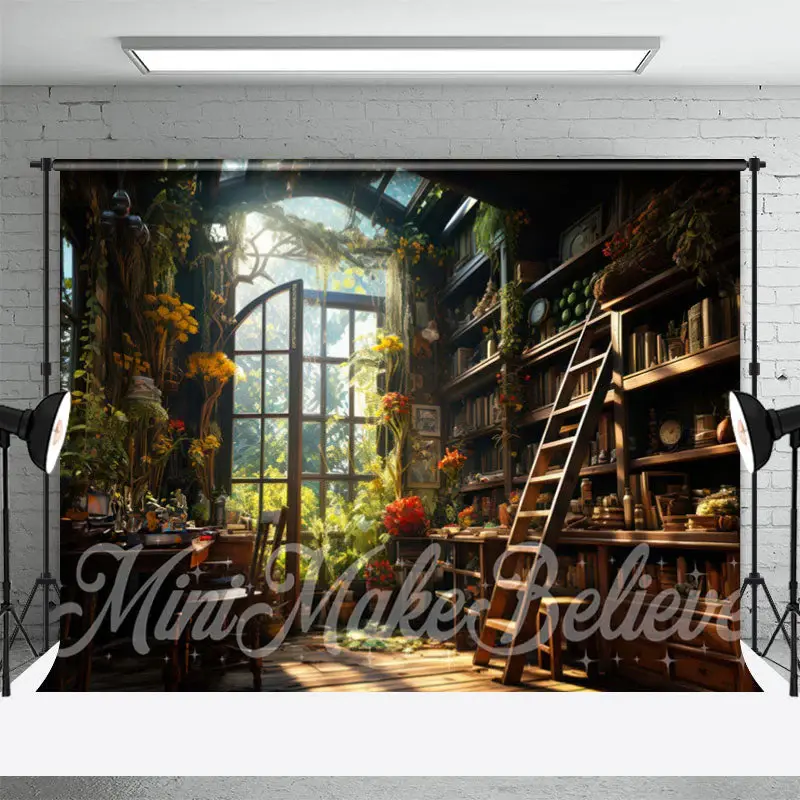 Garden Flowers Book Indoor Ladder Spring Backdrop - Aperturee
