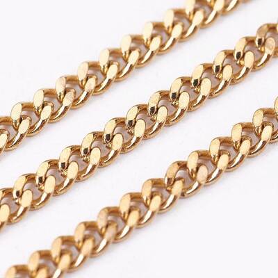 Ion Plating(IP) 304 Stainless Steel Twisted Chains Curb Chains