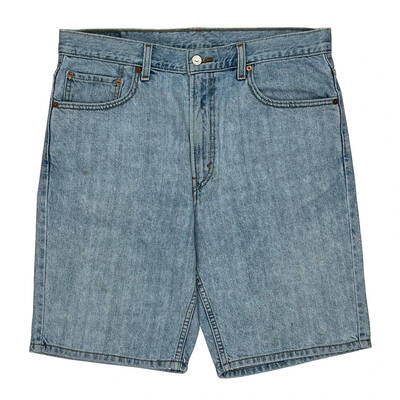 505 Levis Denim Shorts - 36W 10L Light Wash Denim