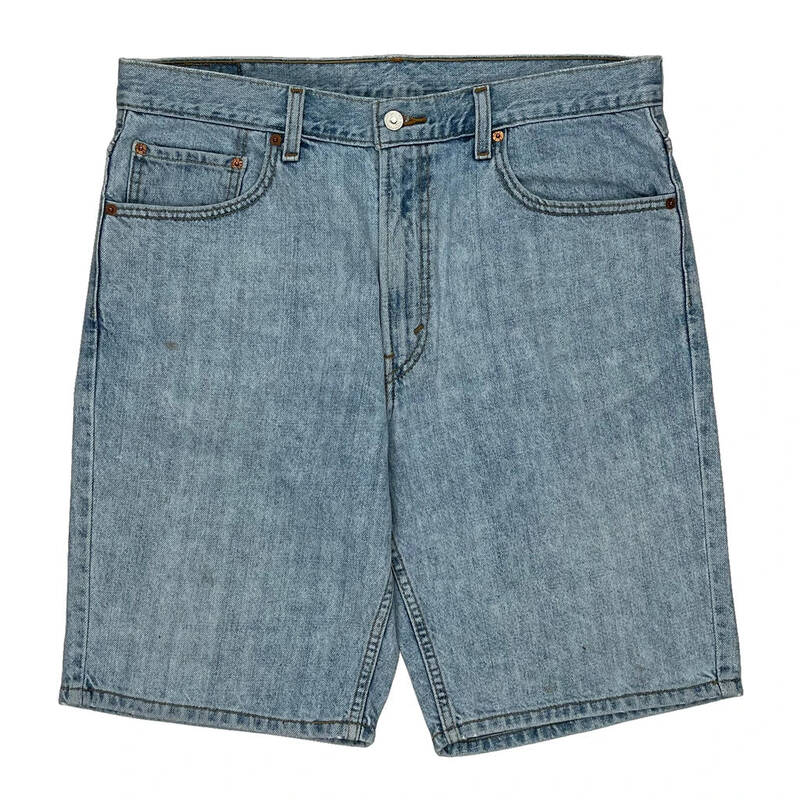 505 Levis Denim Shorts - 36W 10L Light Wash Denim