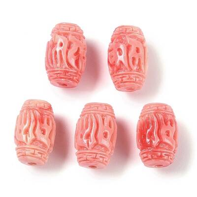 Synthetic Shell Dyed Carved Beads