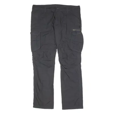 QUECHUA Cargo Mens Trousers Grey Regular Wide-Leg W40 L32