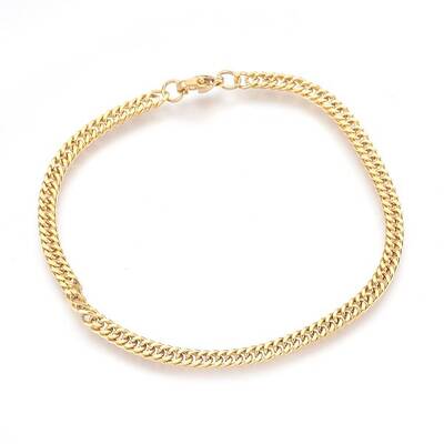 Ion Plating(IP) 304 Stainless Steel Curb Chain Bracelets