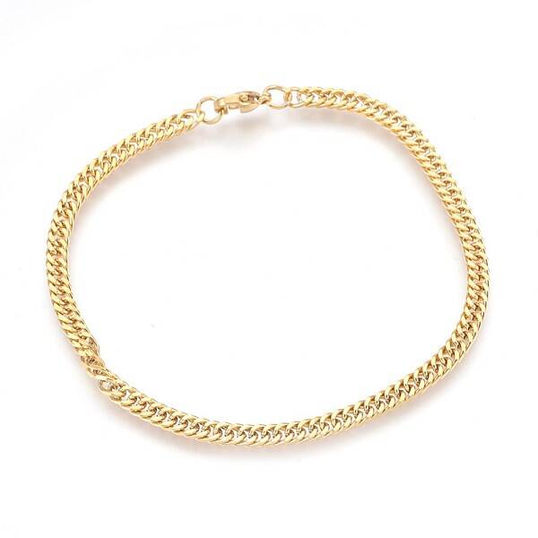 Ion Plating(IP) 304 Stainless Steel Curb Chain Bracelets
