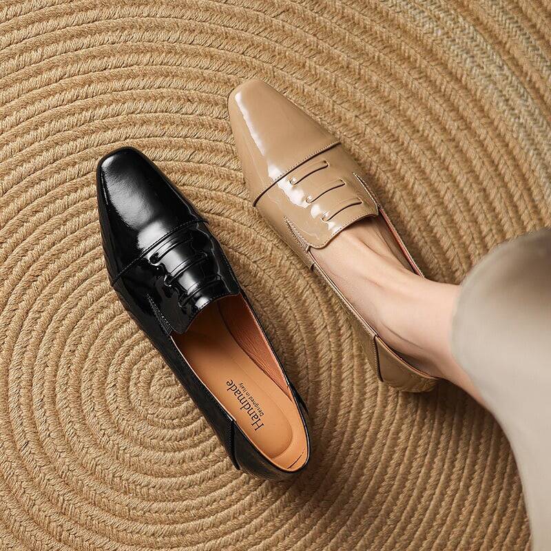 CHIKO Beile Square Toe Block Heels Loafers Shoes