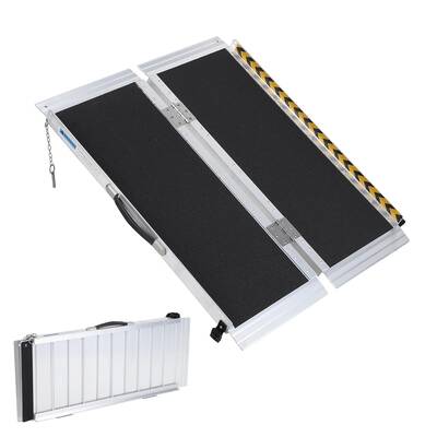 Garvee 2FT Portable Wheelchair Ramp Non-Slip Aluminum Folding Handicap Ramp 600 LBS Capacity Corrosion-Resistant Rust-Proof L...