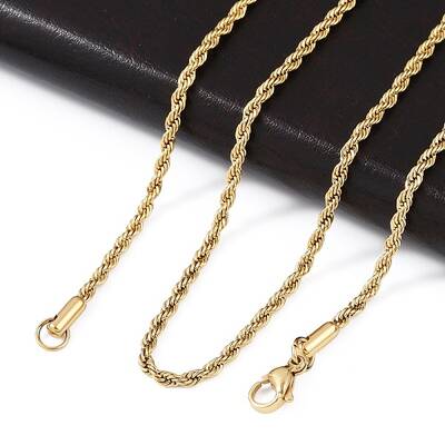 Unisex 304 Stainless Steel Rope Chain Necklaces