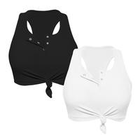 JOJOANS 2 Counts Sleeveless Workout Tank Tops for Women Summer Racerback  Ribbed Athletic Gym Slim Tanks with Built-in Bra Pa...