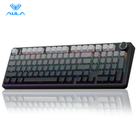 AULA F99 Pro Wireless Mechanical Keyboard with Knob,Tri-Mode BT5.0/USB-C/2.4GHz Hot Swappable Keyboard,Pre-lubed Switches,Gas...
