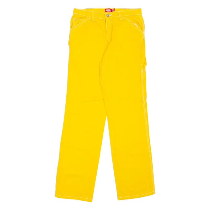 DICKIES Carpenter Workwear Womens Trousers Yellow Regular Straight W30 L32