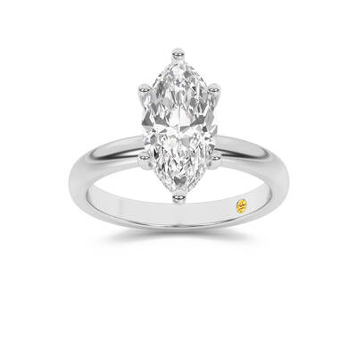 Firefly Hidden Halo Marquise Lab Grown Diamond Engagement Ring | 14K White Gold 3 3/5 CT. TW.